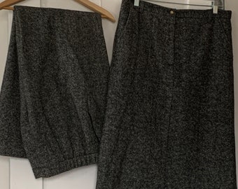 1990’s Orvis wool slacks or skirt, your choice black gray tweed slacks or skirt