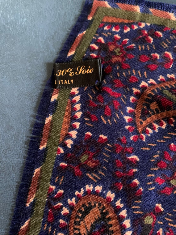 Vintage Christian Dior wool silk scarf, vintage p… - image 5