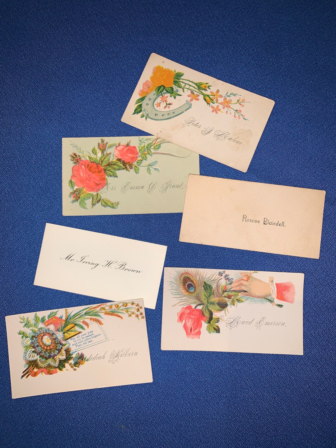 Set of 6 Victorian Calling Cards, Calling Card for Scrapbooks