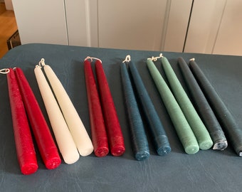 Your choice vintage hand dipped beeswax taper candles