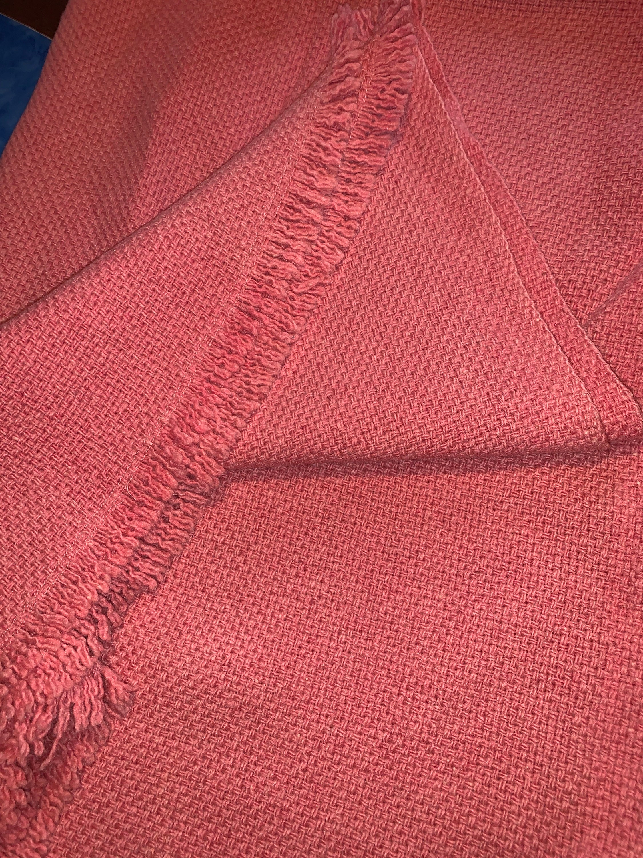 Pink Wool Blanket Woven Wool Blanket Etsy