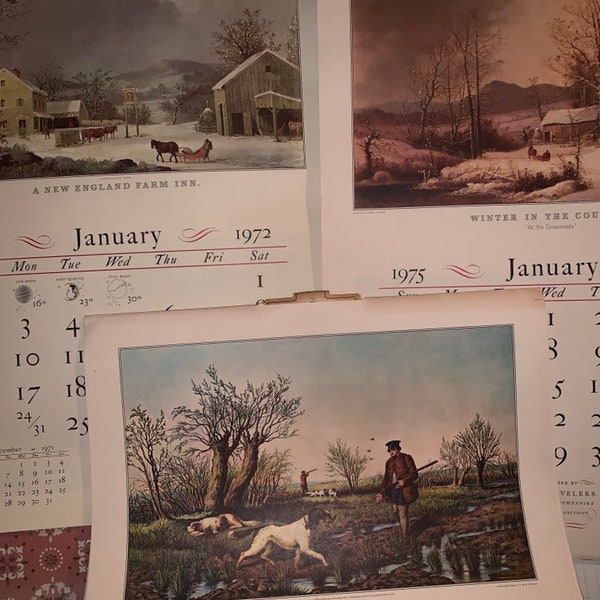 Currier and Ives Calendar Art Etsy