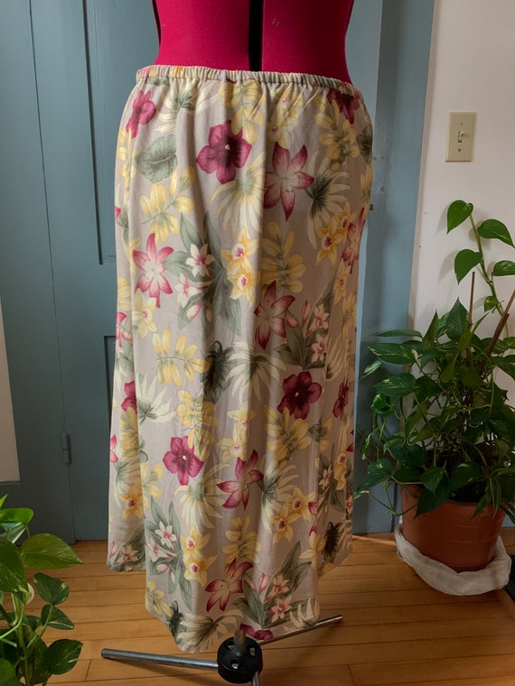 Vintage silk and linen summer skirt, 1990’s Orvis… - image 3