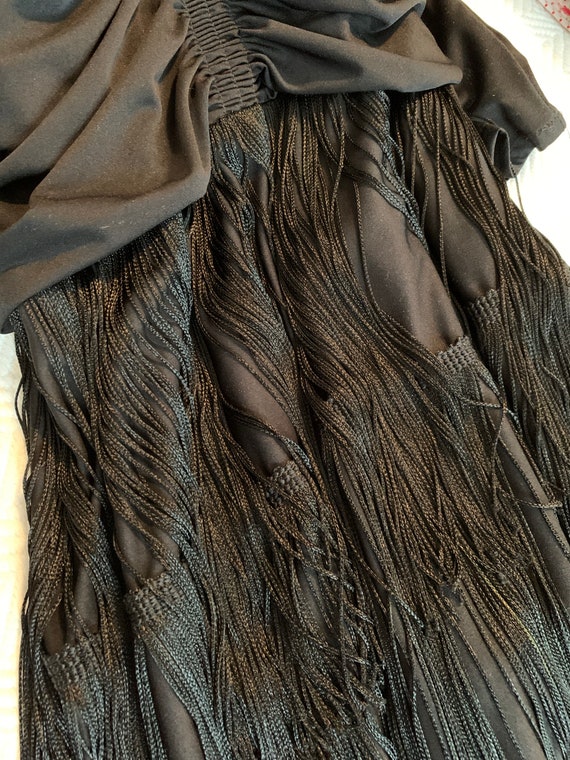 1980s fringed black evening dress, Lizzy & Johnny… - image 7