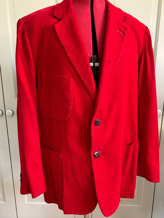 1960’s red corduroy blazer, Mens vintage corduroy 