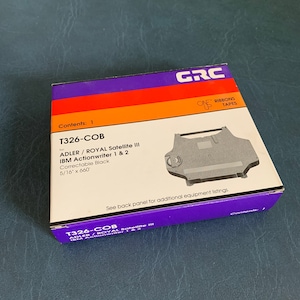 Vintage typewriter ribbon, typewriter ribbon tape cartridge Adler Royal IBM, 5/16 correctable black