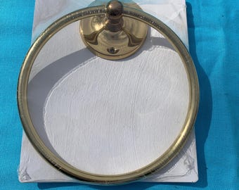 Vintage Brass towel ring, 6.5” diameter item #1380 by Gatco - New Old Stock