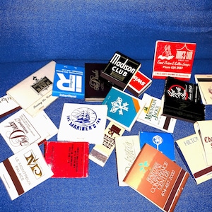 25 Vintage matchbooks, random assortment of vintage matchbooks with matches unstruck