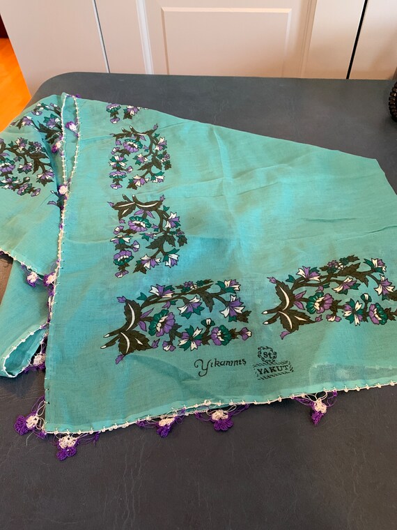 Vintage Turkish scarf, oya style scarf