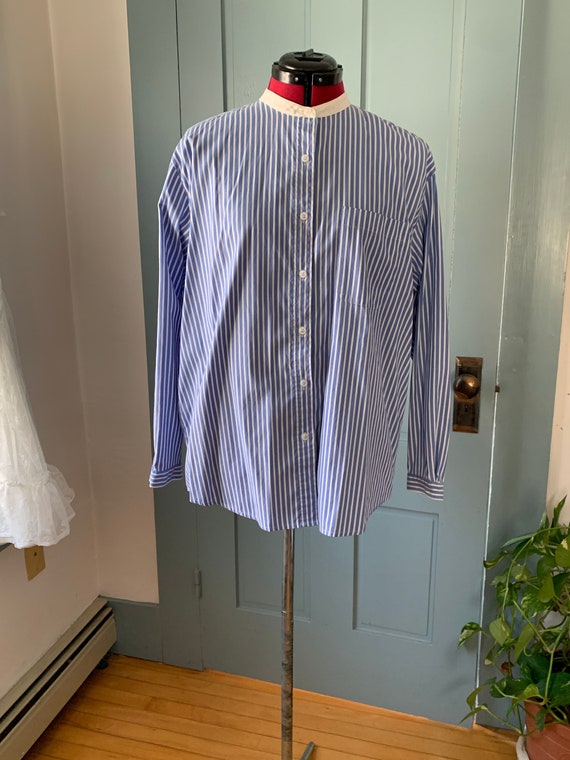 1990s LL Bean striped button up shirt - image 1