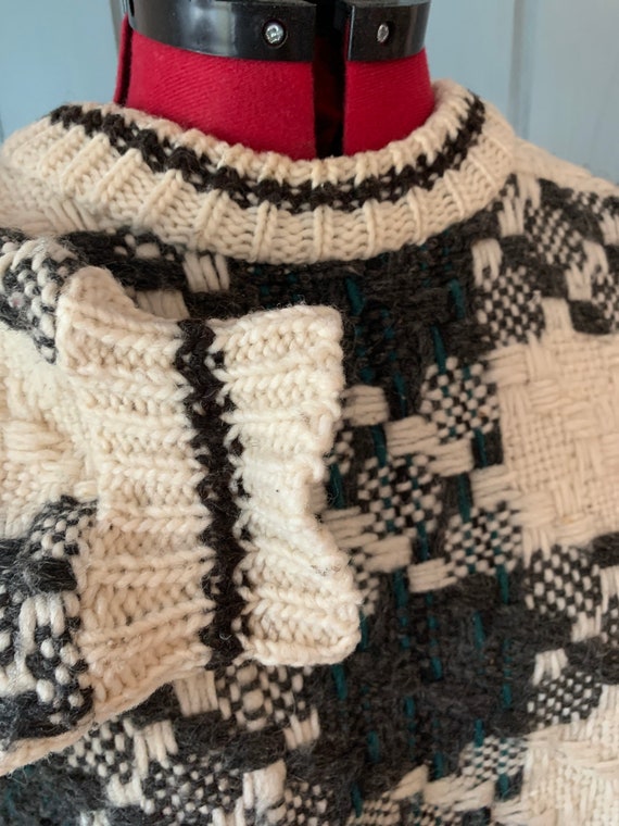 Vintage Ecuadorian woven sweater, cozy wool sweat… - image 6