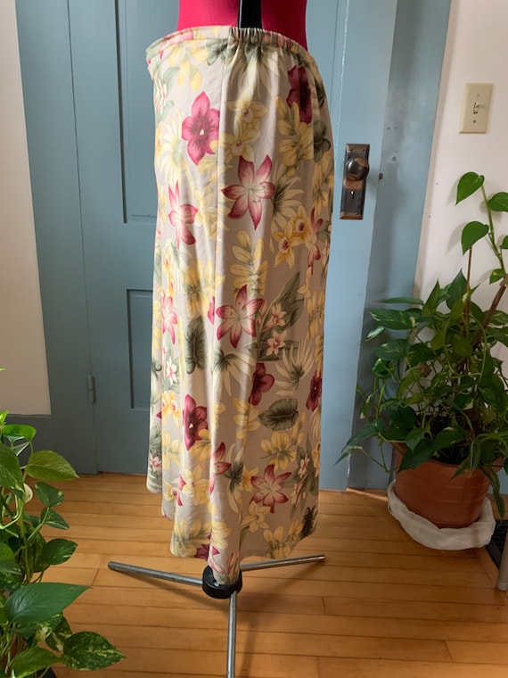 Vintage silk and linen summer skirt, 1990’s Orvis… - image 2