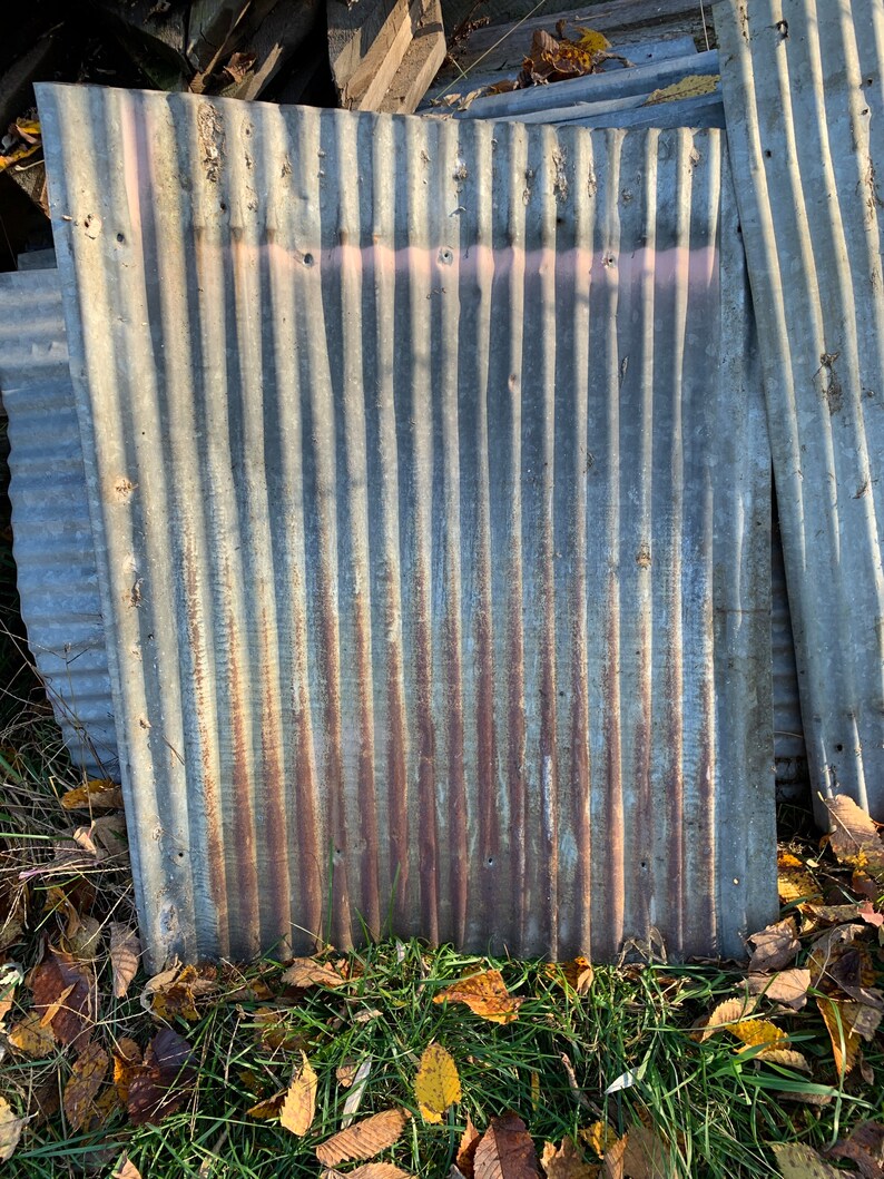 Rusty Reclaimed Corrugated Metal Sheet Weathered Patina Barn Etsy