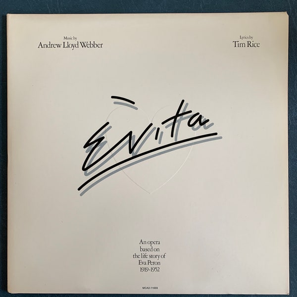 1976 Evita record, record of Evita opera music by Andrew Lloyd Webber