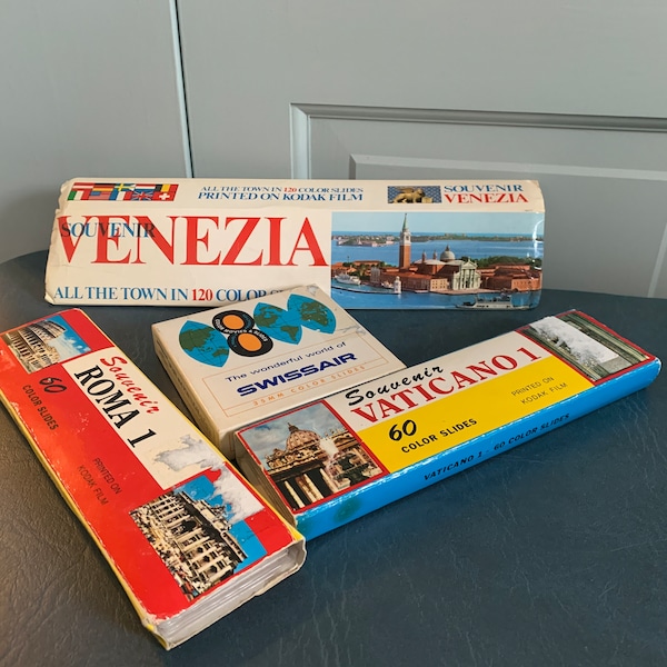 Vintage Travel slides, Venezia, Rome, the Vatican, Spain and Portugal- your choice