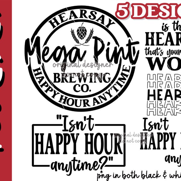 HEARSAY Bundle 5 Designs Included Mega Pink Svg Brewing Digital PNG Is That Hearsay Svg Hearsay png Hearsay Sublimation Cut File Cricut