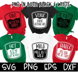 Halloween Sauce SVG Taco Sauce Designs Matching Hot Sauce Costume Party PNG 2022 Halloween Shirt Cut Files White Png Black Png Sublimation
