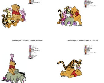 50+ Designs Pooh Piglet Tiger Embroidery Designs Zip File Dst Emb Exp Hus Jef Pes Vip Vp3 XXX