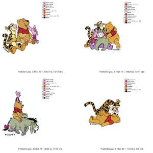 50+ Designs Pooh Piglet Tiger Embroidery Designs Zip File Dst Emb Exp Hus Jef Pes Vip Vp3 XXX