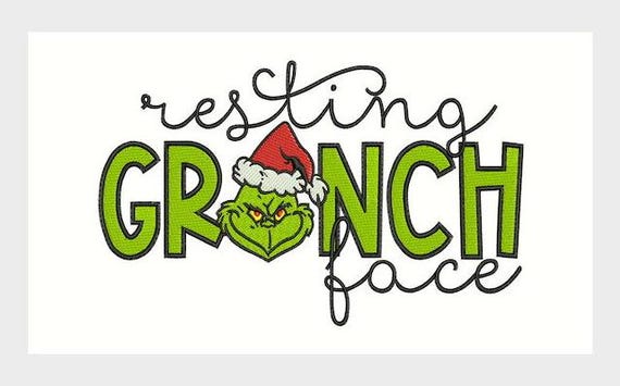 Grinch Embroidery Christmas Design PES 4x4 5x7 6x10 Zip File Dst Emb Exp Hus Jef Pes Vip Vp3 XXX