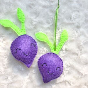 Beet Ornament, Keychain, or Toy- Handsewn, Felt, Colorful, Happy Vegetable