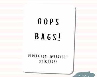 Oops Grab Bags, Oops Stickers, Sticker Sale, Sticker Grab Bags, Imperfect Sticker Bags, Clearance Stickers