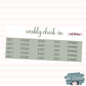 2024 maart Wekelijkse check-in, maandbudgetten, budgetstickers, EC-plannerstickers