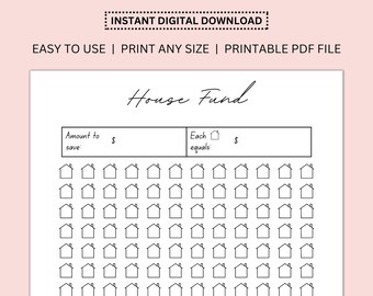 House Fund Tracker | Goal Tracker | Digital Budget | Digital Budget Book | Printable Budget | Printable Debt Tracker | Savings Tracker