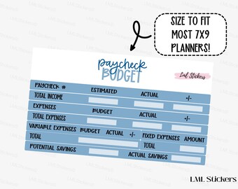 July 2026 Paycheck Budget Stickers for Planners | Monthly Budget Planner Stickers | 7x9 Budget Sticker | Neutral Finance Planner Sticker