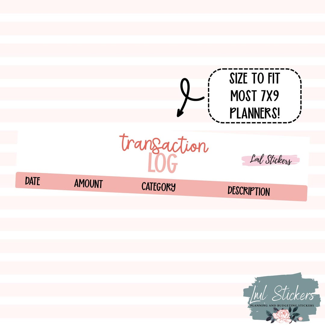 Transactional Writing Sticker December 2025 Transaction Log Stickers for Planners – Expense Tracking ...