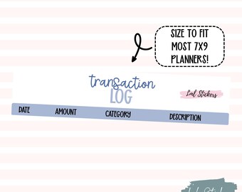 July 2025 Transaction Log Stickers for Planners – Expense Tracking, Budgeting Tools, Financial Organization Stickers