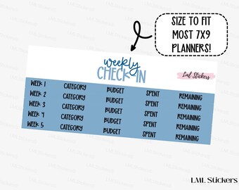 July 2026 Weekly Budget Check In Stickers | Weekly Finance Planner Stickers | Budget Category Check In | Neutral Budget Planner Stickers
