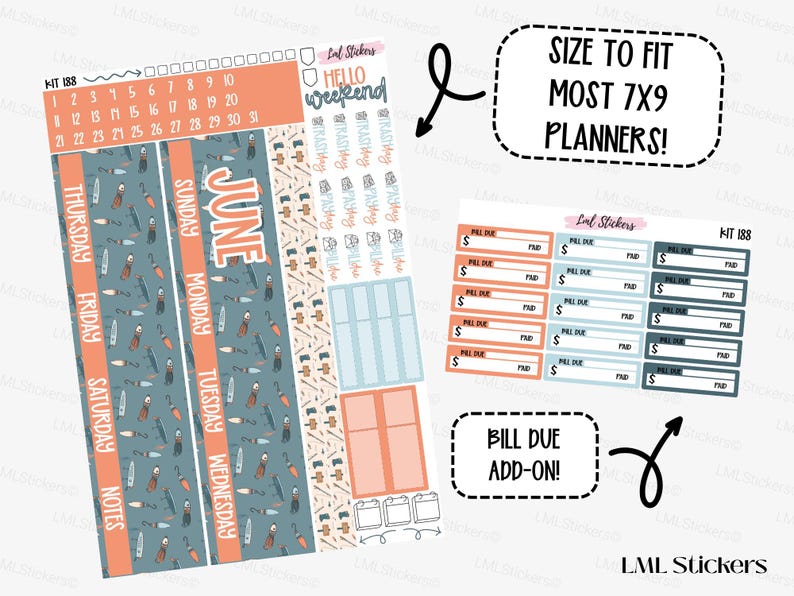 June 2026 Monthly View Stickers for Planners – Expense Tracking ...