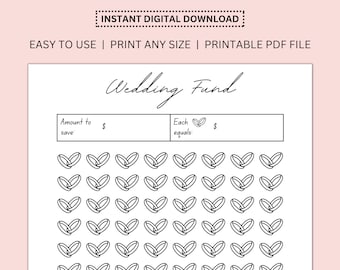 Wedding Fund Tracker | Goal Tracker | Digital Budget | Digital Budget Book | Printable Budget | Printable Savings Tracker | Savings Tracker