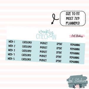 Incheckstickers april 2025 voor planners: onkosten bijhouden, financiële organisatie, budgettools, wekelijkse budgettering