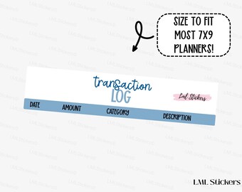 July 2026 Transaction Log Stickers | Budget Expense Tracker Stickers | Sinking Fund Transaction Log | Finance Planner Stickers