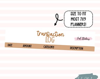 November 2025 Transaction Log Stickers for Planners – Expense Tracking, Budgeting Tools, Financial Organization Stickers