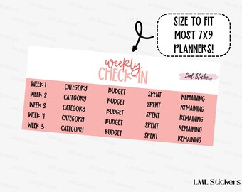 August 2026 Weekly Budget Check In Stickers | Weekly Finance Planner Stickers | Budget Category Check In | Neutral Budget Planner Stickers