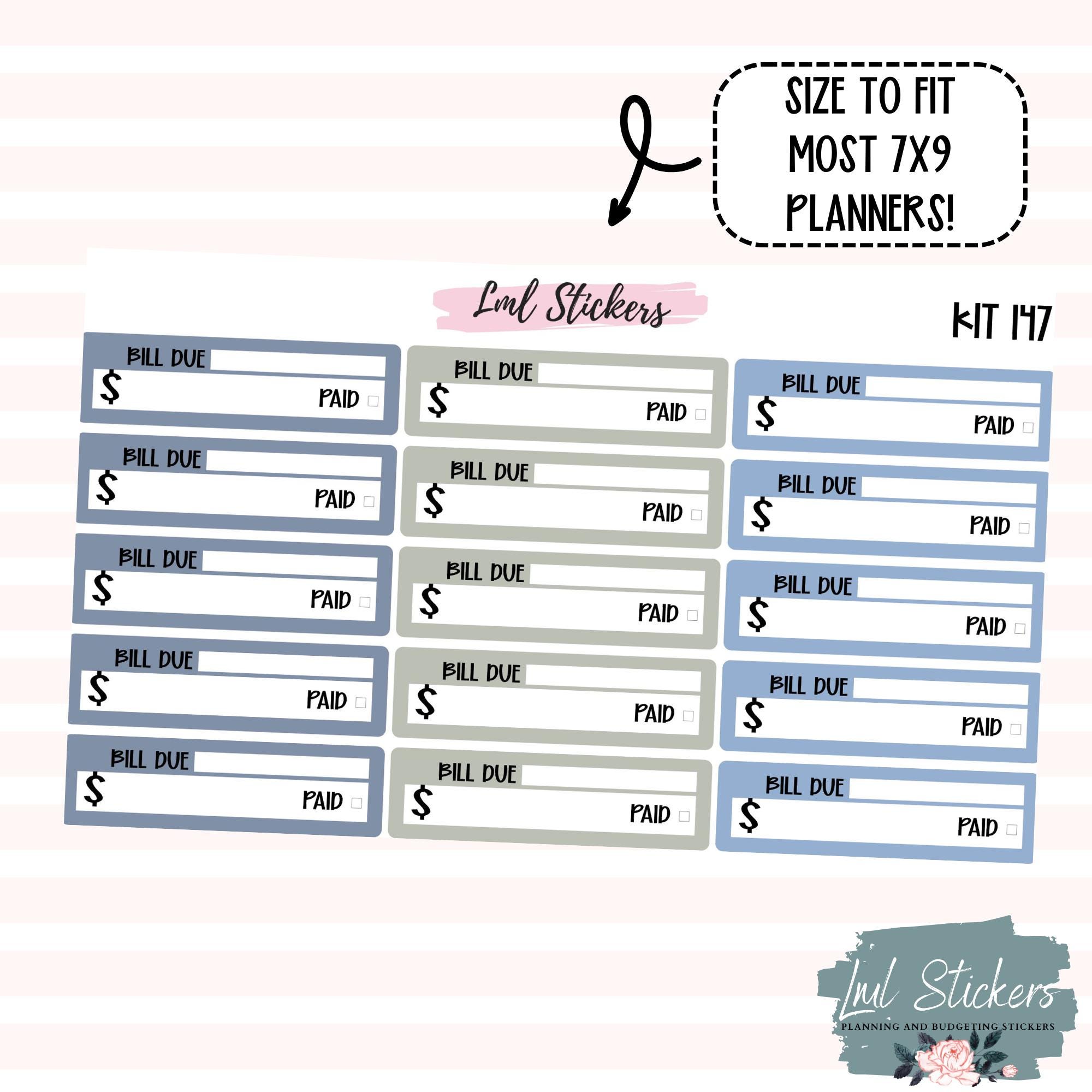 January 2025 Bill Due Stickers for Planner | Monthly Bill Tracker ...
