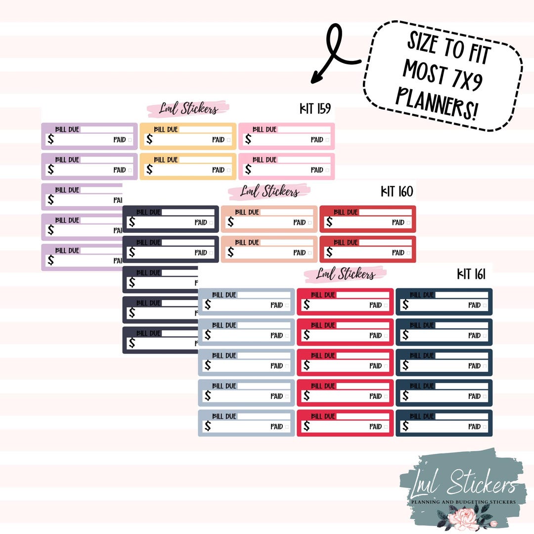 May 2025 Bill Due Stickers for Planner | Monthly Bill Tracker, Expense ...