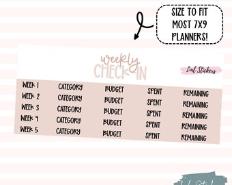 February 2025 Weekly Budget Check-In Stickers for Planners – Expense Tracking, Financial Organization, Budgeting Tools, Weekly Budgeting
