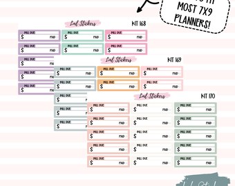 August 2025 Bill Due Stickers for Planner | Monthly Bill Tracker, Expense Reminders, Financial Organization Stickers
