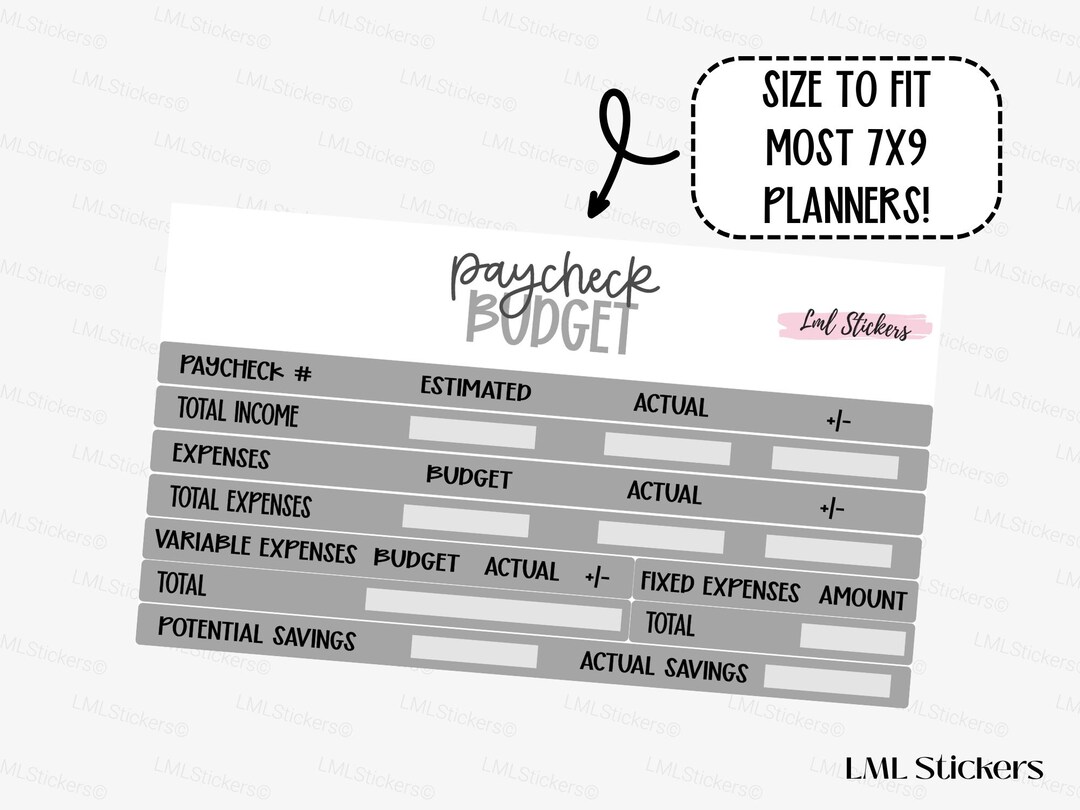 January 2026 Paycheck Budget Stickers for Planners | Monthly Budget ...