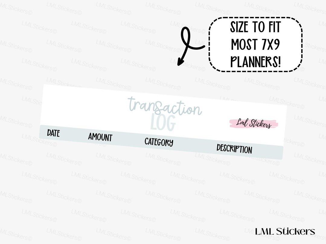 April 2026 Transaction Log Stickers | Budget Expense Tracker Stickers ...