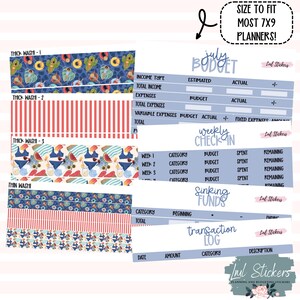 Kit completo de presupuesto mensual de julio de 2025, pegatinas para planificador, organización financiera, registro de gastos, objetivos de ahorro y gestión del dinero.