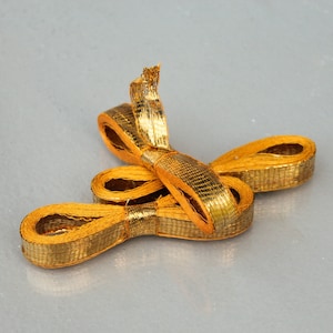 Leonisches antiek metalen lint goud 16 mm, 1940, klederdracht, sieraden, Kerstmis, lint, goud