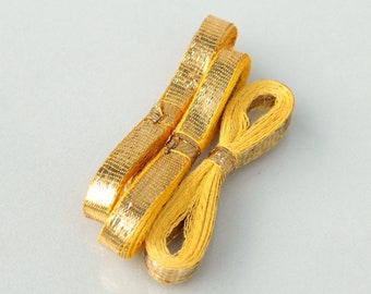 Brocade ribbon 12 mm antique, leonic ribbon trim, gold, metal ribbon / braid