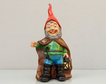 Garden Gnome Night Watchman Terracotta Figurine Statue Garden Gnomes Vintage; Gurris / Puma Westerwald