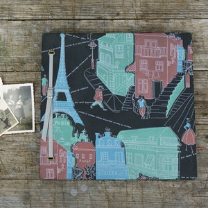 Álbum de fotos moderno de los años 50 "París" Torre Eiffel, álbum vintage de los años 50, impresión, álbum de fotos en blanco Francia