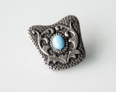 Trim Concho, Navajo, Western, Turquoise Silver, Boho, Trim, Leather Trim, Saddle, Hat Trim, Ricock, Brooch